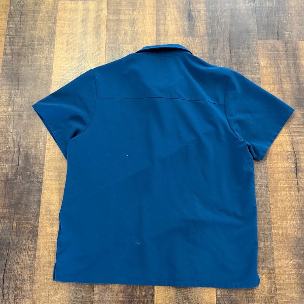 FIGS Lima Scrub Polo Blue/Green Short Sleeve Medical Top Men’s Size XL - Picture 4 of 7